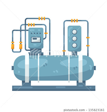 Illustration of Industrial Air Compressor Illustration of Industrial Air Compressor 135823161