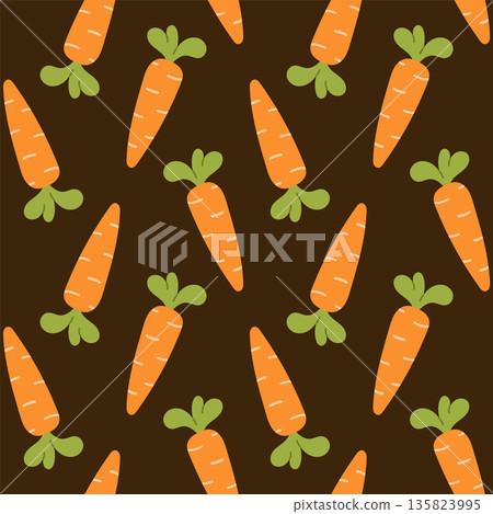 Seamless pattern with carrots. Flat vector illustration Seamless pattern with carrots. Flat vector illustration 135823995