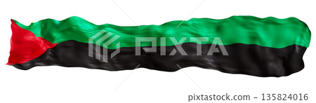 Stylized flag of Martinique waving in the wind, isolated on white background. Footer, header or divider. Cut out wide, panoramic element. Banner for patriotic themes or national event promotions. 3D. Stylized flag of Martinique waving in the wind, isolated on white background. Footer, header or divider. Cut out wide, panoramic element. Banner for patriotic themes or national event promotions. 3D. 135824016