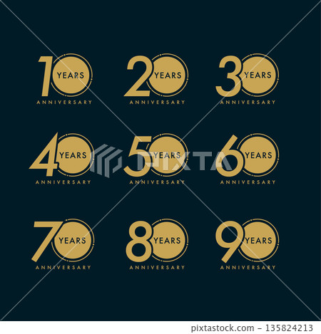 Anniversary logo set Anniversary logo set 135824213