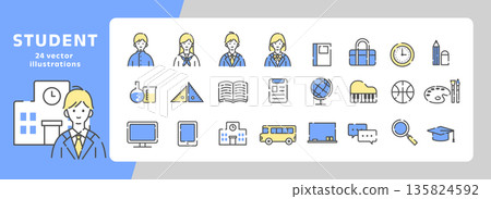 各種圖示集,向量素材,藍色 各種圖示集,向量素材,藍色 135824592