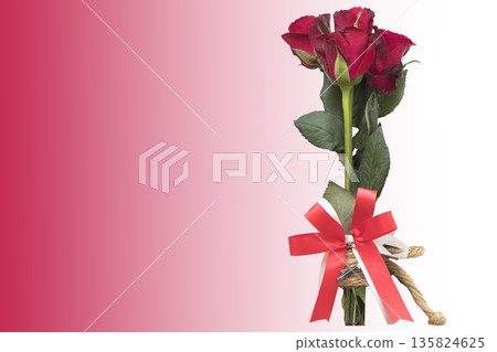 red flowers rose in love valentine day on background red red flowers rose in love valentine day on background red 135824625