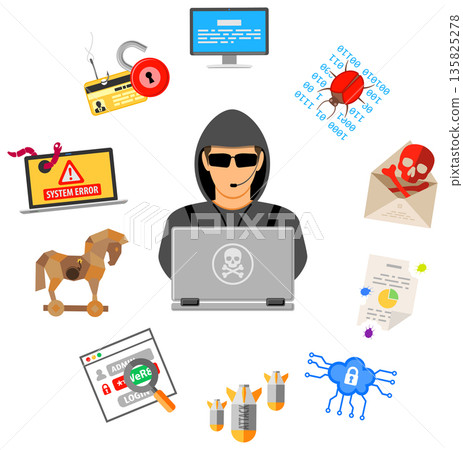 Cyber Crime Concept with Hacker 135825278
