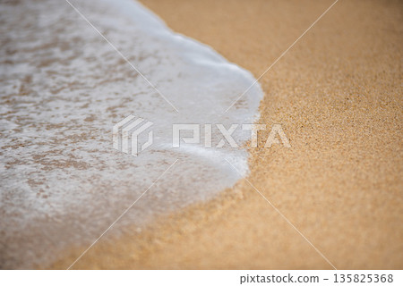 Ocean Wave on Sandy Beach 135825368