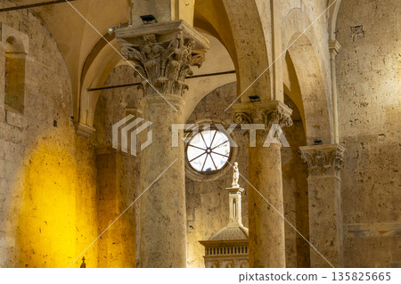 Massa Marittima cathedral interior showcasing Romanesque architecture Massa Marittima cathedral interior showcasing Romanesque architecture 135825665