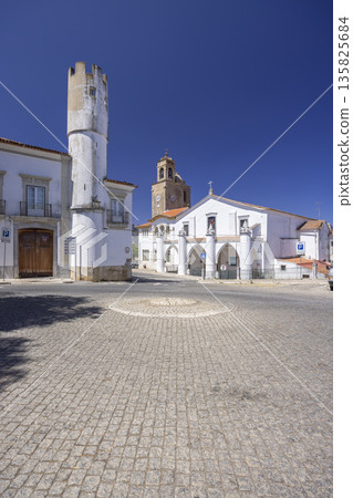 Historic architecture in Largo dos Duques de Beja, Portugal Historic architecture in Largo dos Duques de Beja, Portugal 135825684