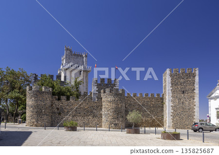 Beja Castle Torre de Menagem with defensive walls in Portugal 135825687