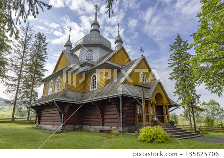 Historic wooden Orthodox church in Gladyszow, Lesser Poland Voivodeship Historic wooden Orthodox church in Gladyszow, Lesser Poland Voivodeship 135825706