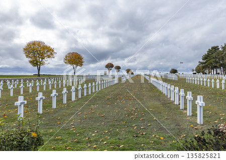 Military cemetery in Auberive, France honoring war dead Military cemetery in Auberive, France honoring war dead 135825821