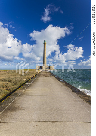 Gatteville le Phare lighthouse standing along Normandy coastline Gatteville le Phare lighthouse standing along Normandy coastline 135825826