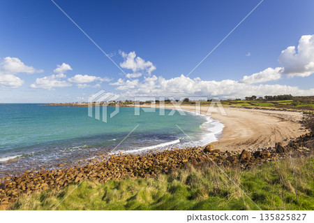 Fermanville beach along the Normandy coast in France Fermanville beach along the Normandy coast in France 135825827