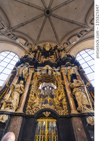 Ornate high altar inside Trier Cathedral, a historic landmark 135825847