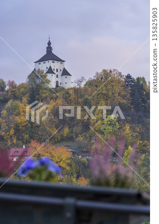New Castle Novy Zamok Banska Stiavnica Slovakia autumn foliage New Castle Novy Zamok Banska Stiavnica Slovakia autumn foliage 135825903