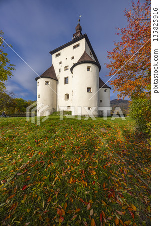 Old Castle in Banska Stiavnica during autumn season 135825916