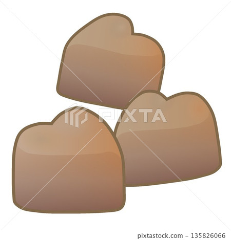 Heart-shaped chocolate illustration Heart-shaped chocolate illustration 135826066