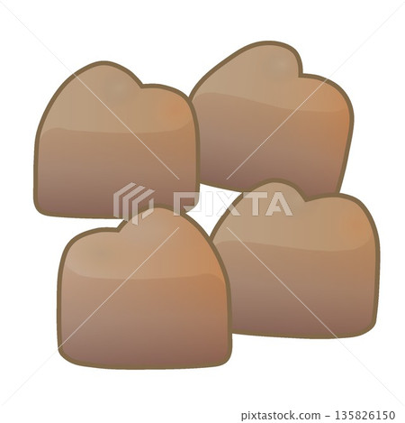 Heart-shaped chocolate illustration Heart-shaped chocolate illustration 135826150