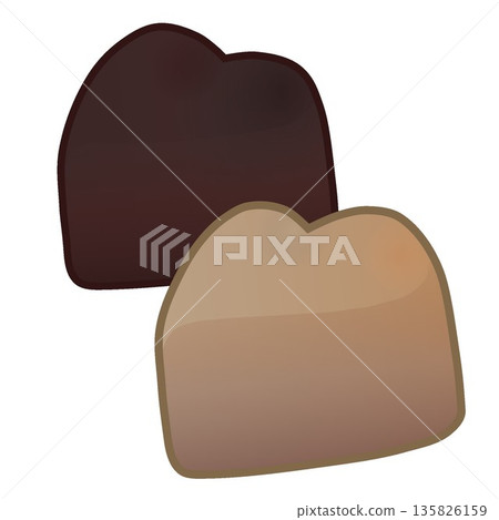 Heart-shaped chocolate illustration Heart-shaped chocolate illustration 135826159