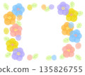多彩春天的花朵框架 135826755