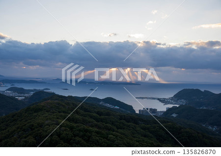 The sea seen from the observation deck at the summit of Mt. Inasa The sea seen from the observation deck at the summit of Mt. Inasa 135826870