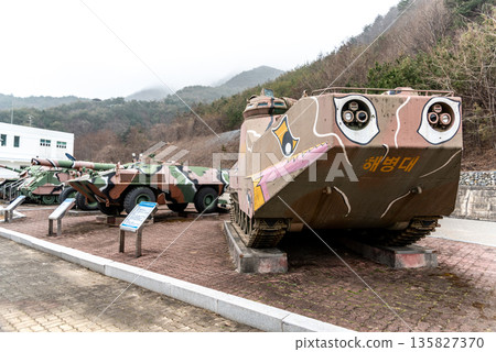 Armaments on display at Tongil Unification Park near Gangneung in South Korea Armaments on display at Tongil Unification Park near Gangneung in South Korea 135827370