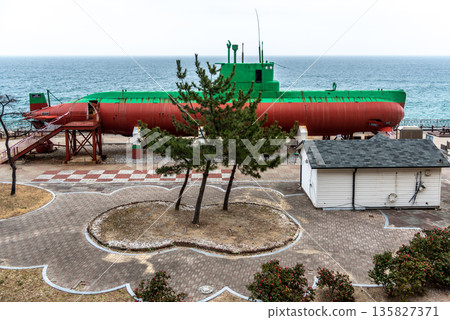 North Korean Sang-O class submarine on display at Tongil Unification Park near Gangneung, South Korea North Korean Sang-O class submarine on display at Tongil Unification Park near Gangneung, South Korea 135827371