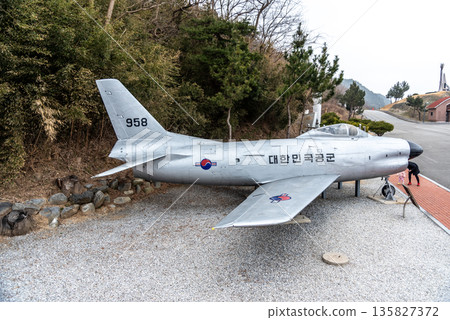 Armaments on display at Tongil Unification Park near Gangneung in South Korea 135827372