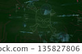 Displaying skull and crossbones icon over cybersecurity screen with world map, code, red circuits 135827806