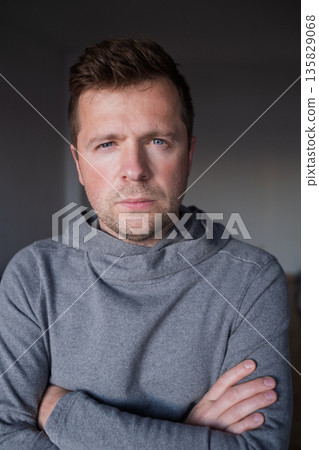 Portrait of an Emotionless Man. Burnout and Stress Portrait of an Emotionless Man. Burnout and Stress 135829068