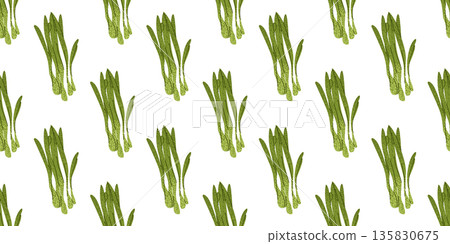Leek Vegetable Seamless Pattern Texture 135830675