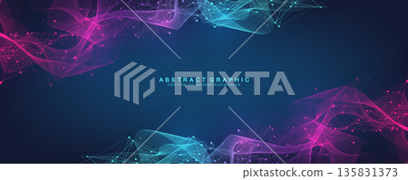 Modern digital technology background design with molecular plexus lines and dots. Futuristic network connection. Abstract mesh, big data technology, ai, science, cyberspace. Modern digital technology background design with molecular plexus lines and dots. Futuristic network connection. Abstract mesh, big data technology, ai, science, cyberspace. 135831373