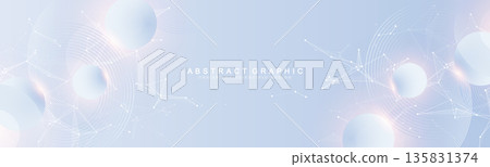 Modern digital technology background design with molecular plexus lines and dots. Futuristic network connection. Abstract mesh, big data technology, ai, science, cyberspace. 135831374