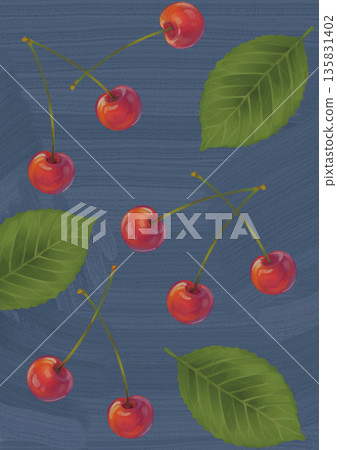紅色櫻桃背景素材 紅色櫻桃背景素材 135831402