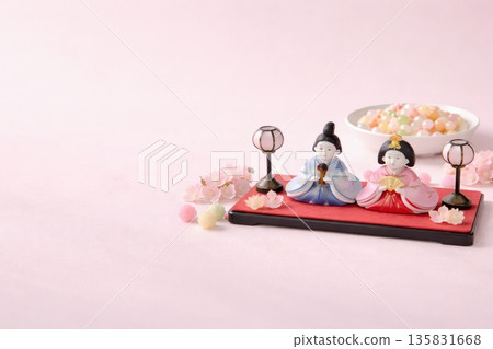 女兒節人偶與雛祭春季日式風格圖片 135831668