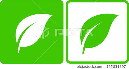 Hand drawn leaf icon, eco sign 135831897