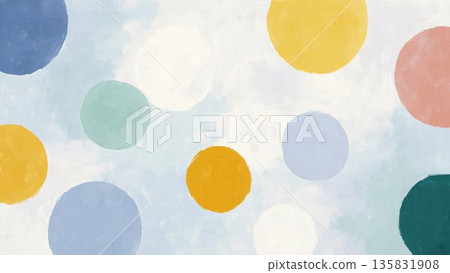 柔和的圓形圖案抽象藝術斯堪的納維亞風格背景素材 135831908