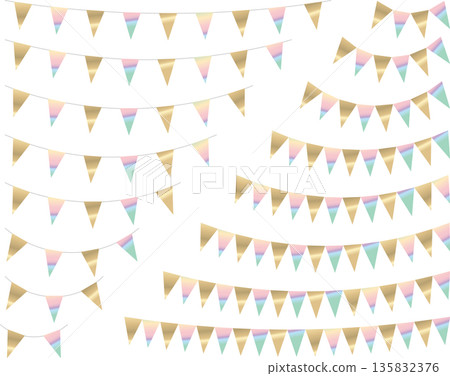 Garland triangle, curved, gold 20 rainbow light Garland triangle, curved, gold 20 rainbow light 135832376