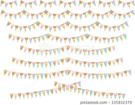Garland triangle, curve, line, gold 20 rainbow light Garland triangle, curve, line, gold 20 rainbow light 135832379