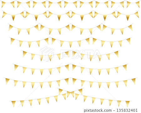 Garland triangle string, curved, line, m1 gold Garland triangle string, curved, line, m1 gold 135832401
