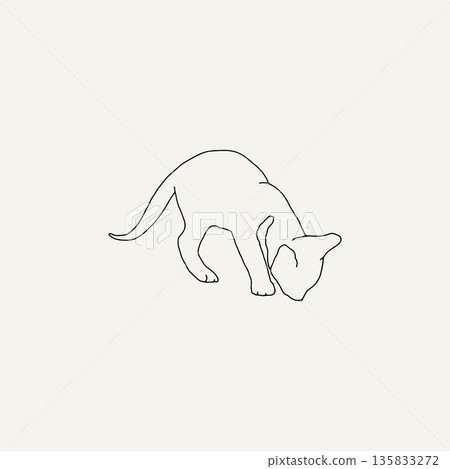 Kitten vector illustration in doodle style 135833272