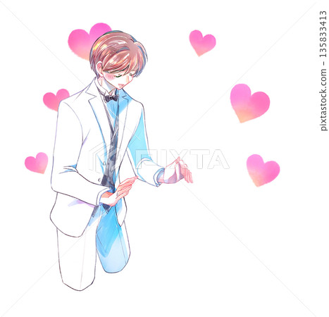 Groom in black tie 135833413