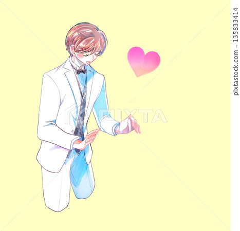 黑色領帶的新郎 135833414