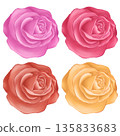 Rose illustrations in different colors: pink, red, and yellow 135833683