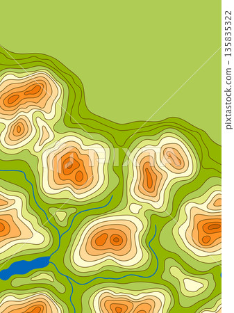 Abstract outline topographic contour map. Landscape geodesy topography map. Background with contour landscape. 135835322