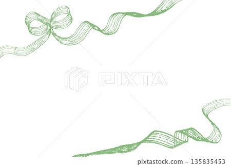 Hand-painted rake-style diagonal ribbon frame in green 135835453
