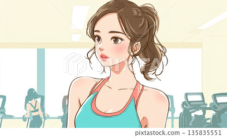 女人伸展 135835551