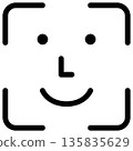 Simple monochrome icon of facial recognition system 135835629