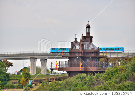 Aichi Prefecture: Expo Memorial Park (Moricoro Park) elevator tower and Linimo Aichi Prefecture: Expo Memorial Park (Moricoro Park) elevator tower and Linimo 135835794