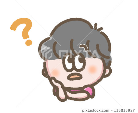 Illustration of a boy wondering 135835957