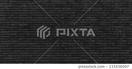 Black brick wall background in high resolution 135836097