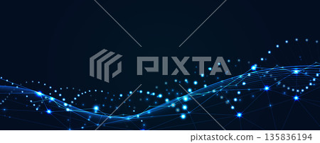 Futuristic molecule helix spiral, DNA strands, connected neural web Futuristic molecule helix spiral, DNA strands, connected neural web 135836194